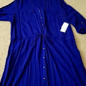 Justfab, Shirt Dress, Blue, Size 3x